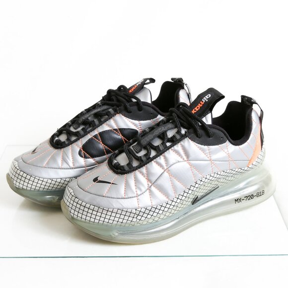 NIKE Air Max 720-818 Metallic Silver, Blk & Orange Sneakers/4.5 Youth/6 … - Picture 1 of 13